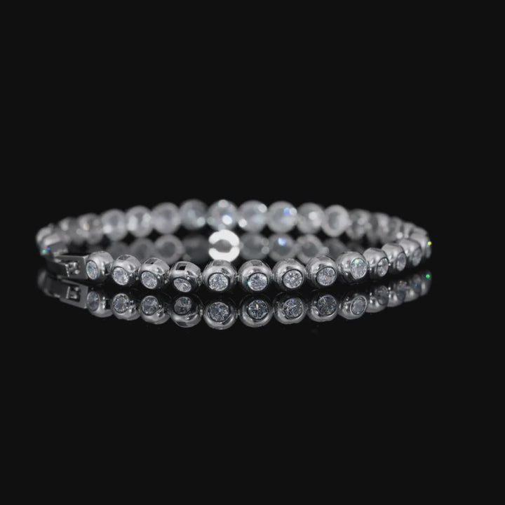 Brilliant Cut Bezel Tennis Bracelet Silver