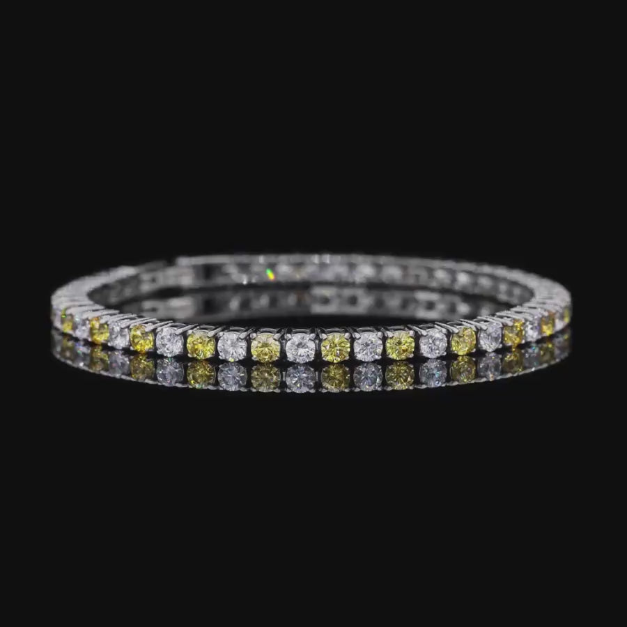 Brilliant Cut Tennis Bracelet 3mm Canary Yellow