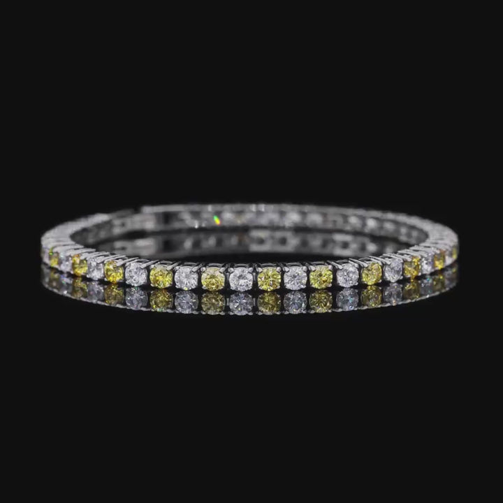 Brilliant Cut Tennis Bracelet 3mm Canary Yellow