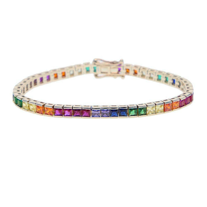 Tennis Rainbow Bracelet Silver