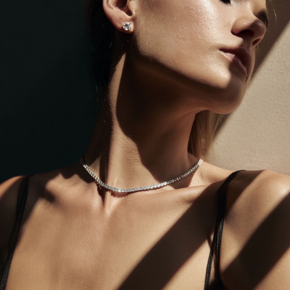 Tennis Chain Necklace Luxe Gold