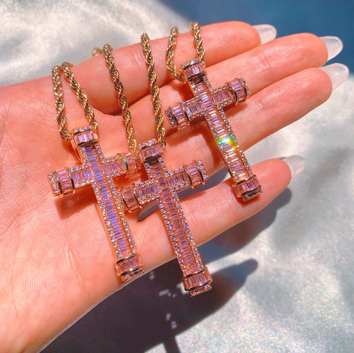 Pink Cross Necklace - House of Carats UK