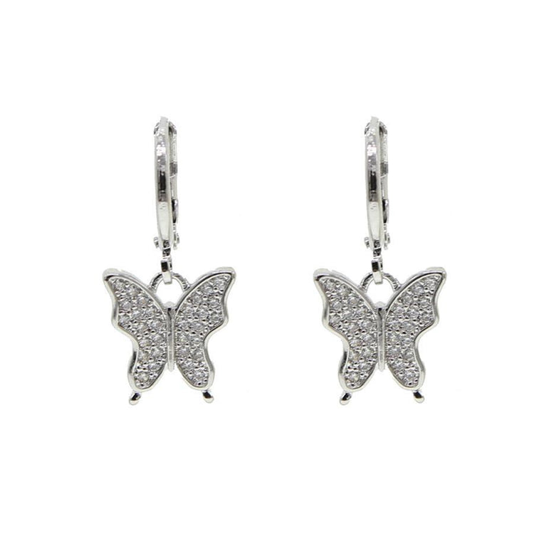Butterfly Charm Huggies Earrings House of Carats UK 