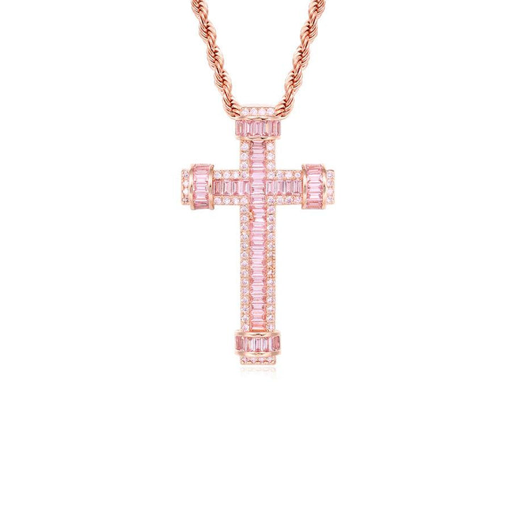 Pink Cross Necklace - House of Carats UK