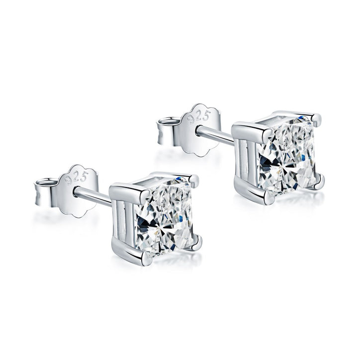 Princess Cut Stud Earrings